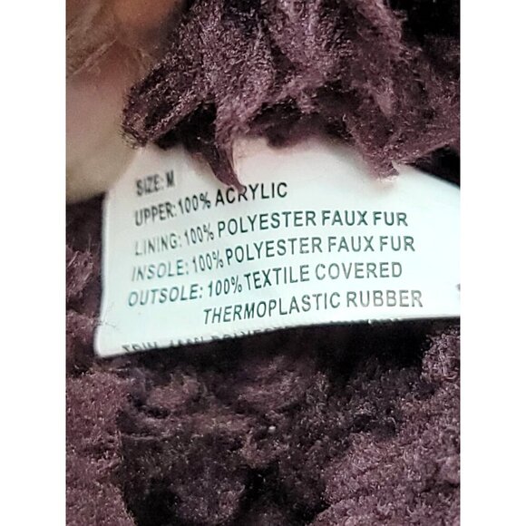 Muk Luks Handcrafted Wool Slippers With Faux Fur Lining & Pom Poms - Purple & Pi - Picture 10 of 10